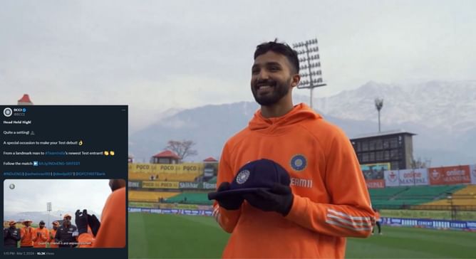 [Watch] Devdutt Padikkal receives debut cap from Ravichandran Ashwin ahead of IND vs ENG Dharamshala Test