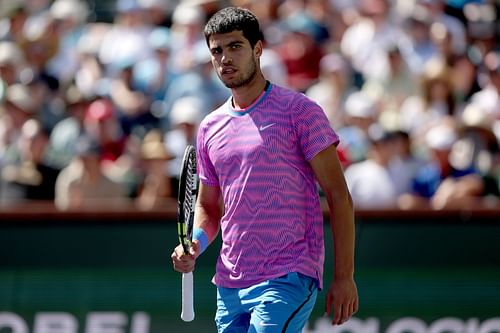 Carlos Alcaraz in action at the 2024 Indian Wells Masters