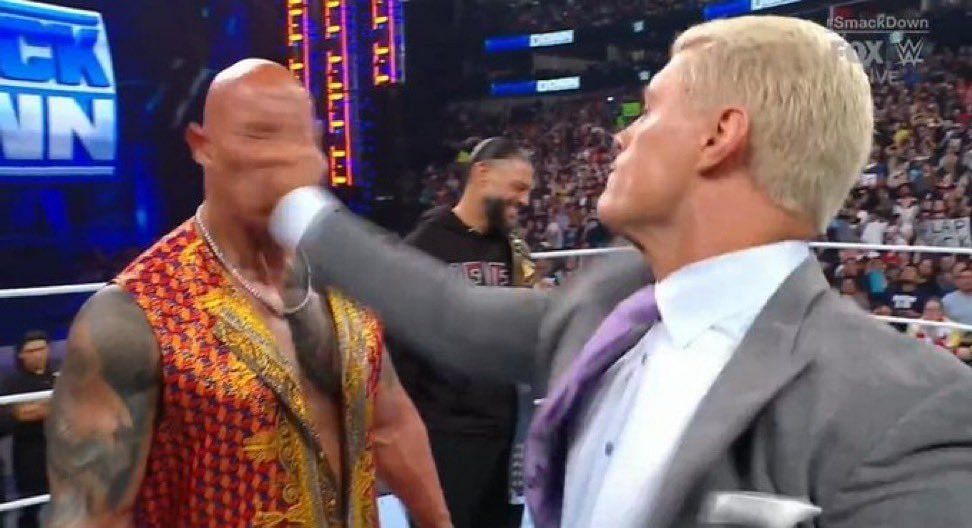 The moment Cody Rhodes slapped The Rock