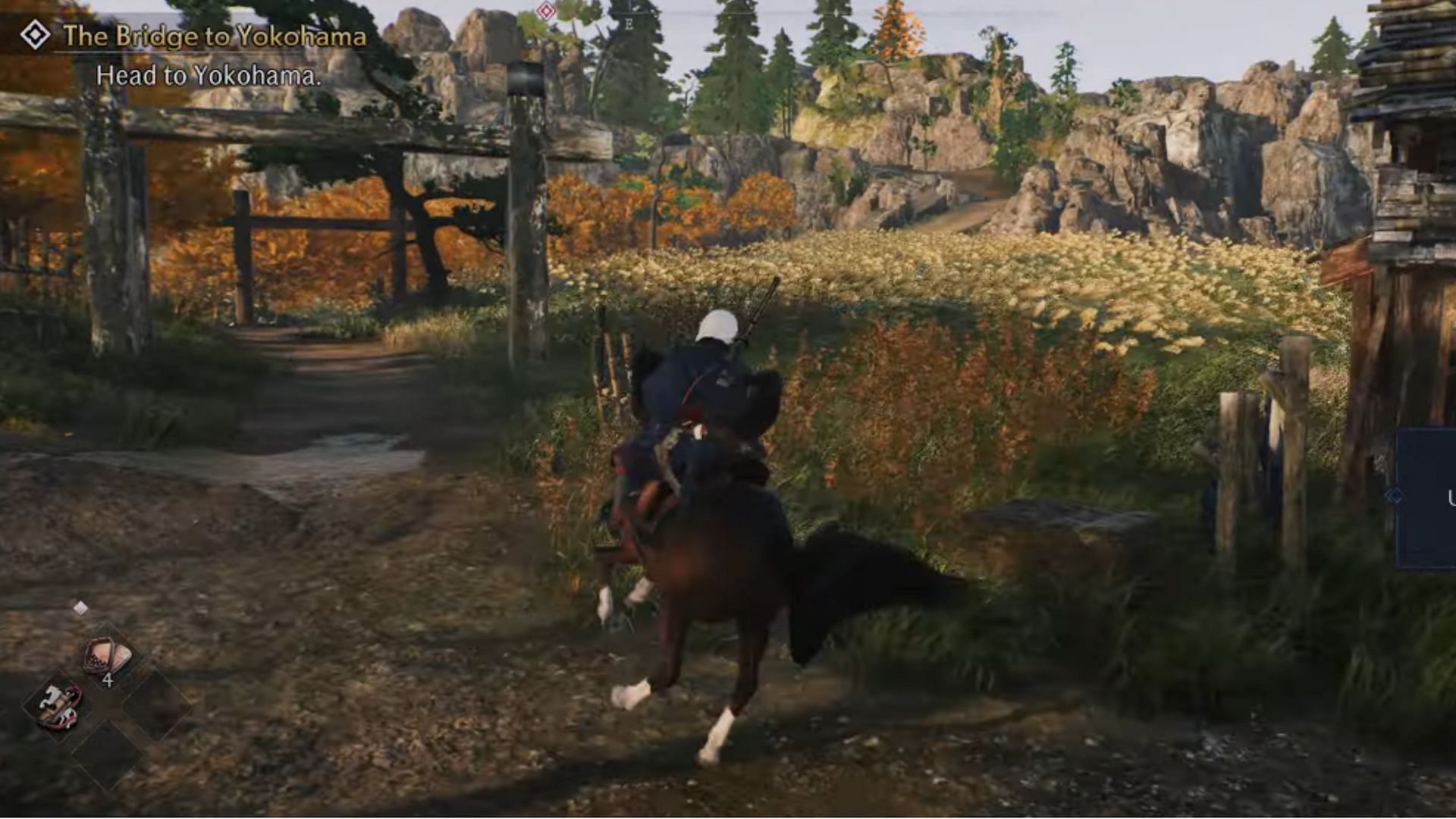 Unlock your first horse in Rise of the Ronin (Image via Sony Interactive Entertainment || YouTube/100% Guides)