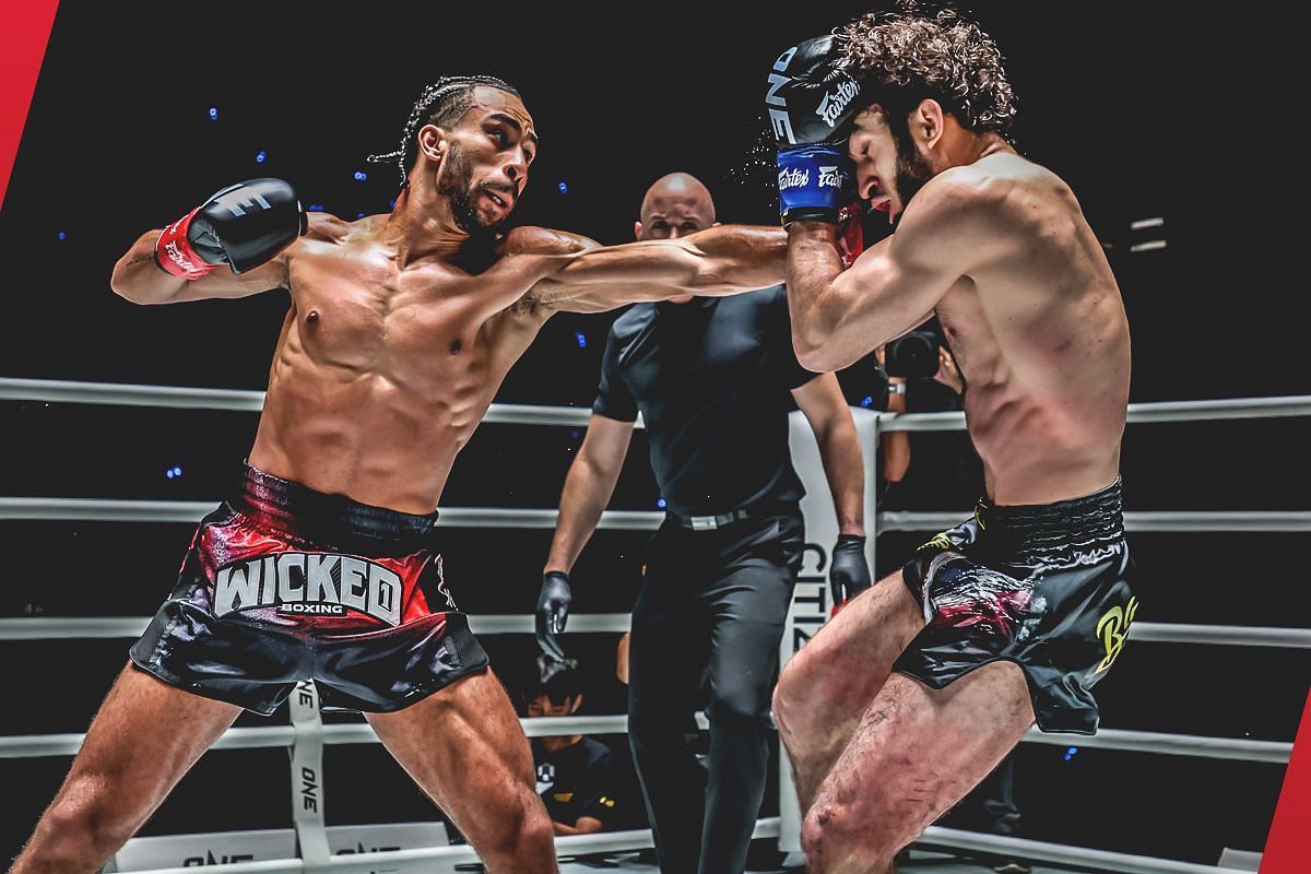 Alexis Nicolas fighting Magomed Magomedov (right) [Photo via: ONE Championship]