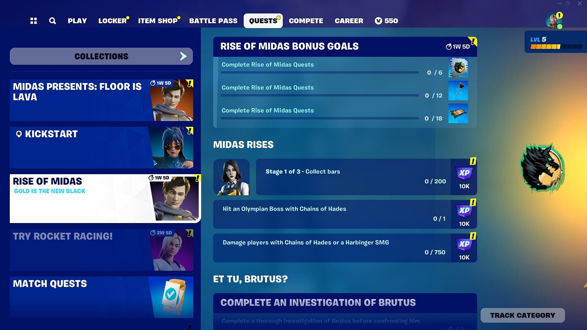 Weekly Quests (Image via Epic Games)