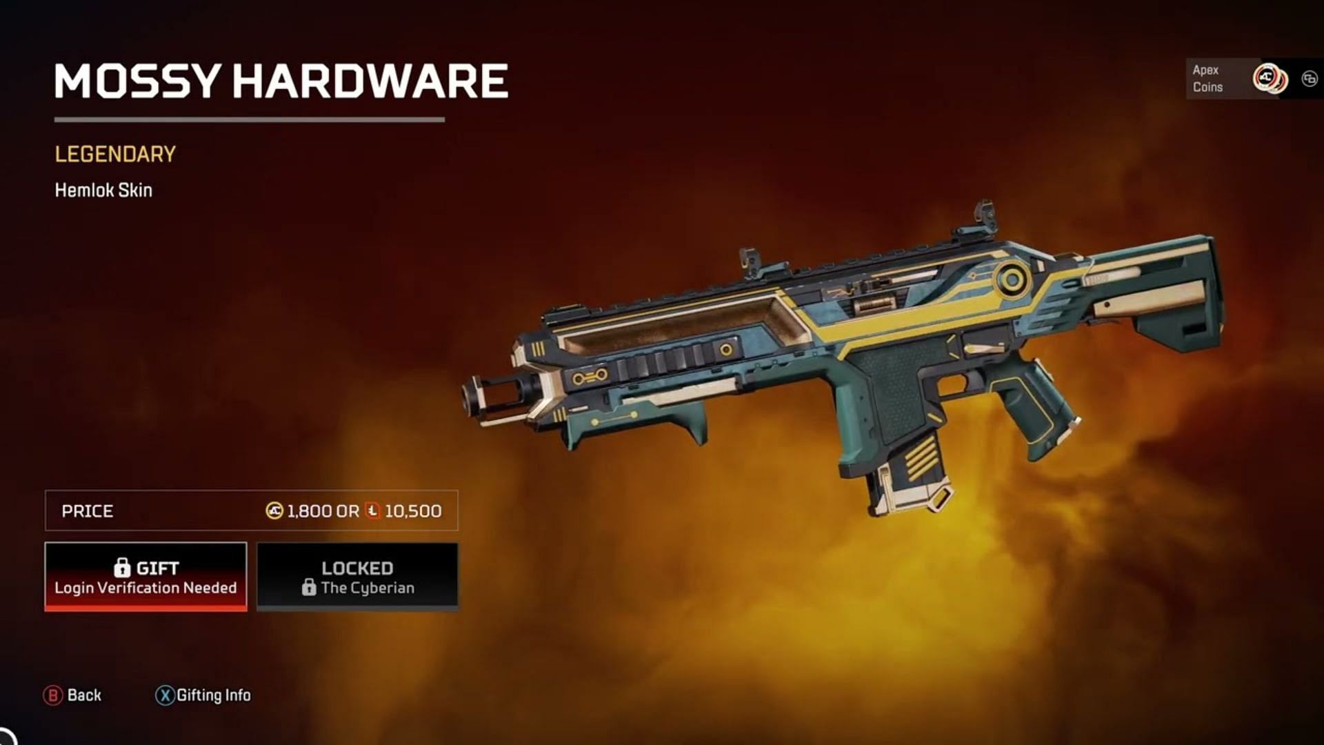 Mossy Hardware Hemlock Burst AR skin (Image via Respawn Entertainment)