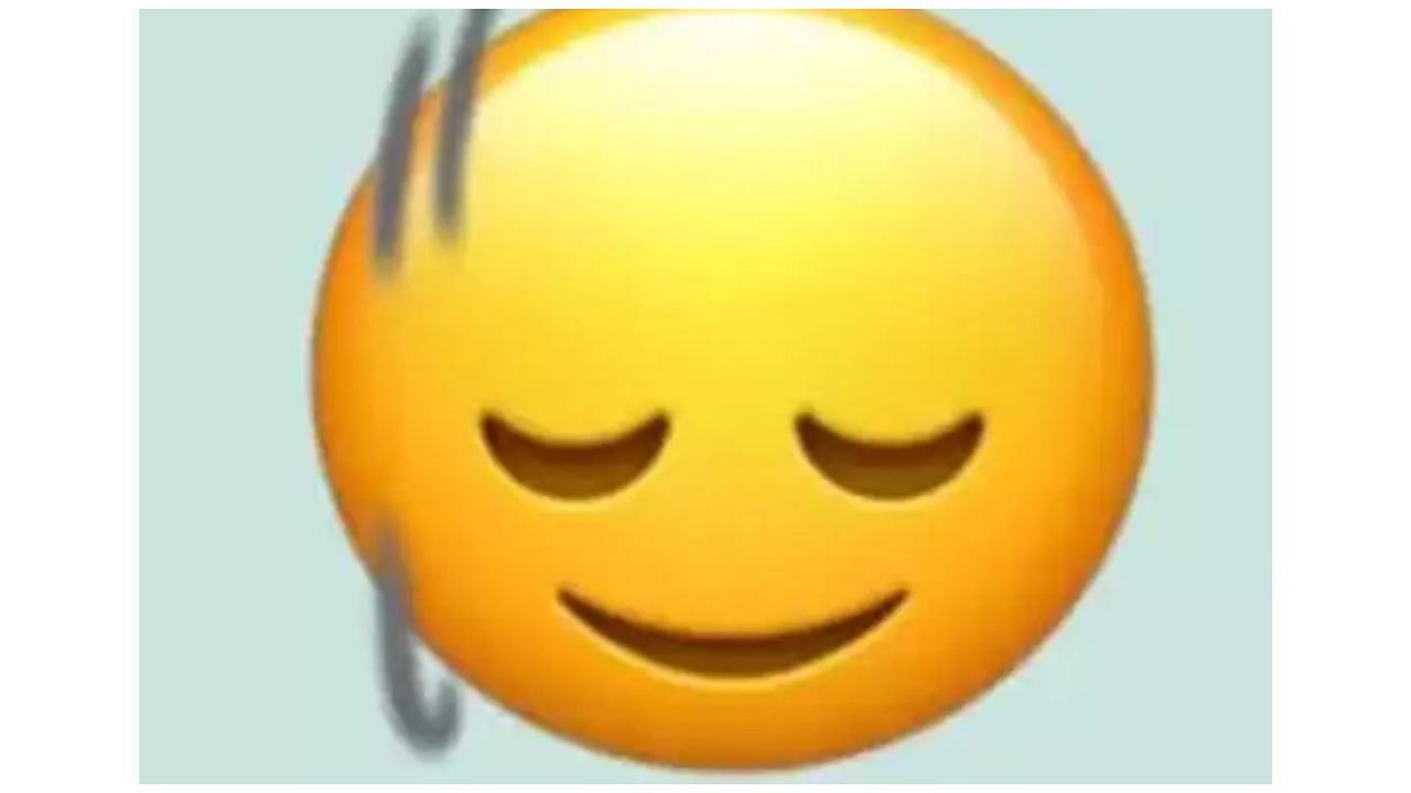 Emoji showing head shaking upside down (Image via Emojipedia)