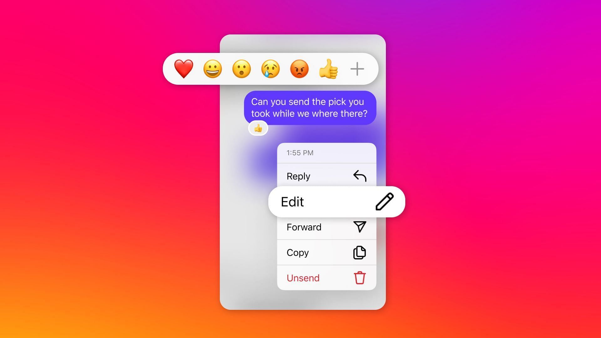 You can now edit DMs on Instagram chat (Image via Meta)