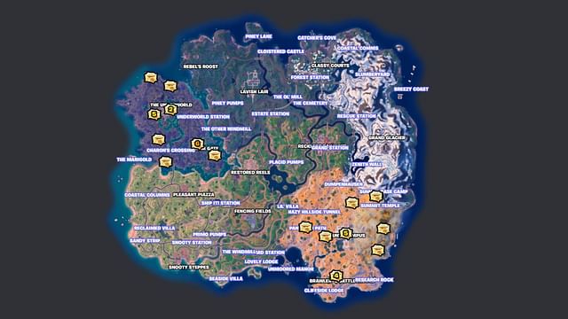 All God Chest locations in Fortnite Chapter 5 Season 2