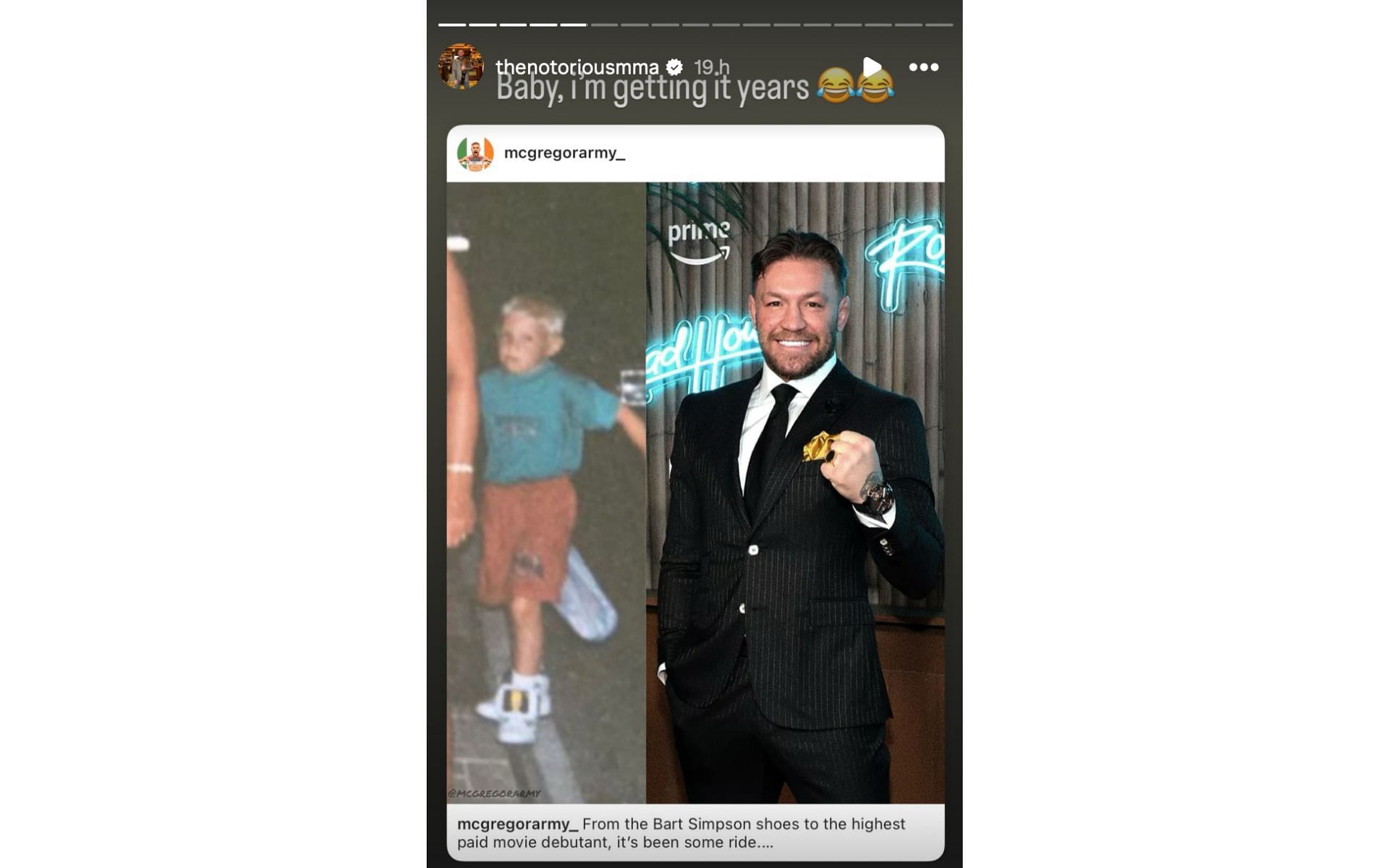 McGregor&#039;s story on Instagram recapping his journey. [via Instagram @thenotoriousmma]