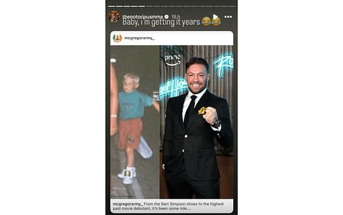 McGregor's story on Instagram recapping his journey. [via Instagram @thenotoriousmma]