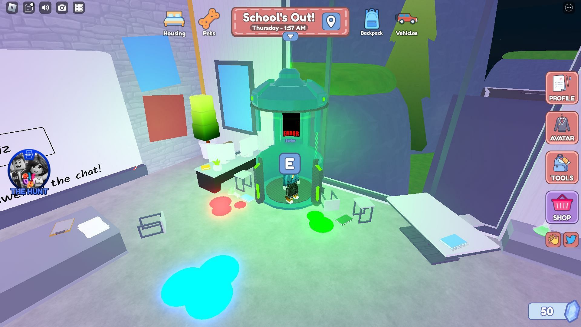 Teleporting to The Hunt mission area (Image via Roblox)