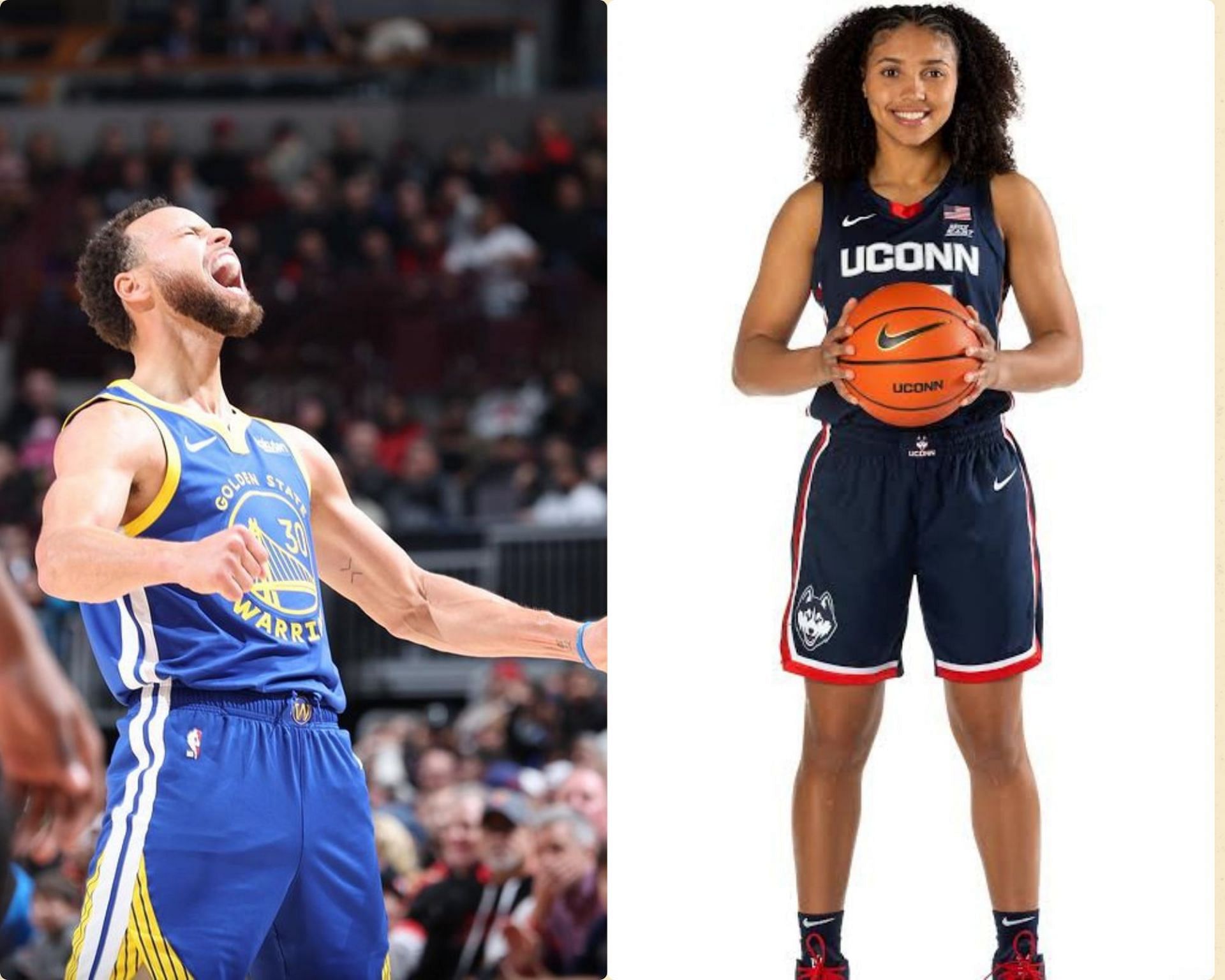 NBA star Steph Curry and UConn star Azzi Fudd