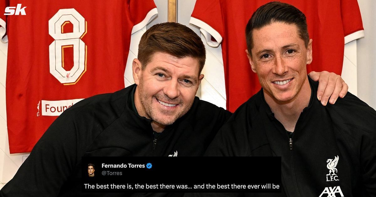 Liverpool legends Steven Gerrard and Fernando Torres. 