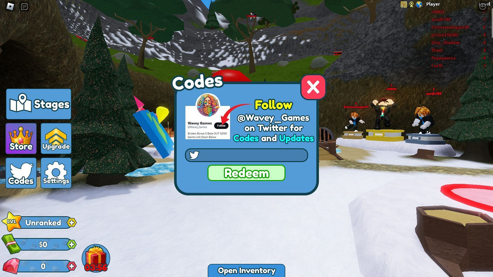 Active codes for Broken Bones 5 (Image via Roblox)