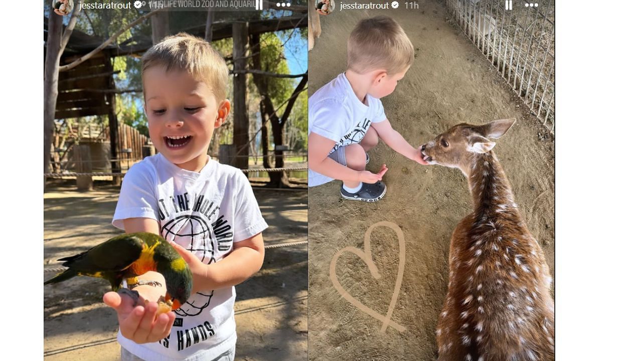 In Photos: Mike Trout's wife Jessica shares son Beckham's joyful animal  encounters at the zoo