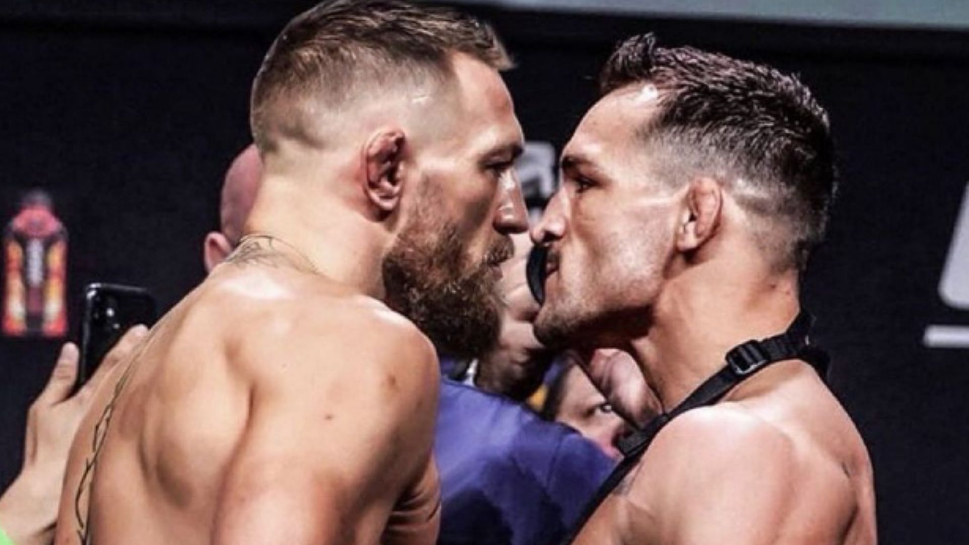 Michael Chandler (right) issues stern warning to Conor McGregor (left) [Image courtesy of @mikechandlermma on Instagram]