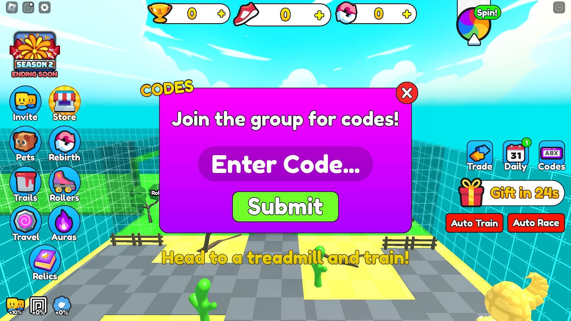 Active codes for Roller Race Simulator (Image via Roblox)