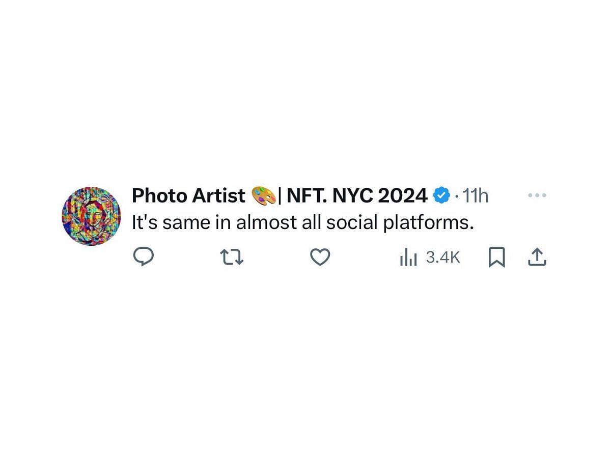 A user compares TikTok with other platforms (image via @NFT.NYC 2024 on X)