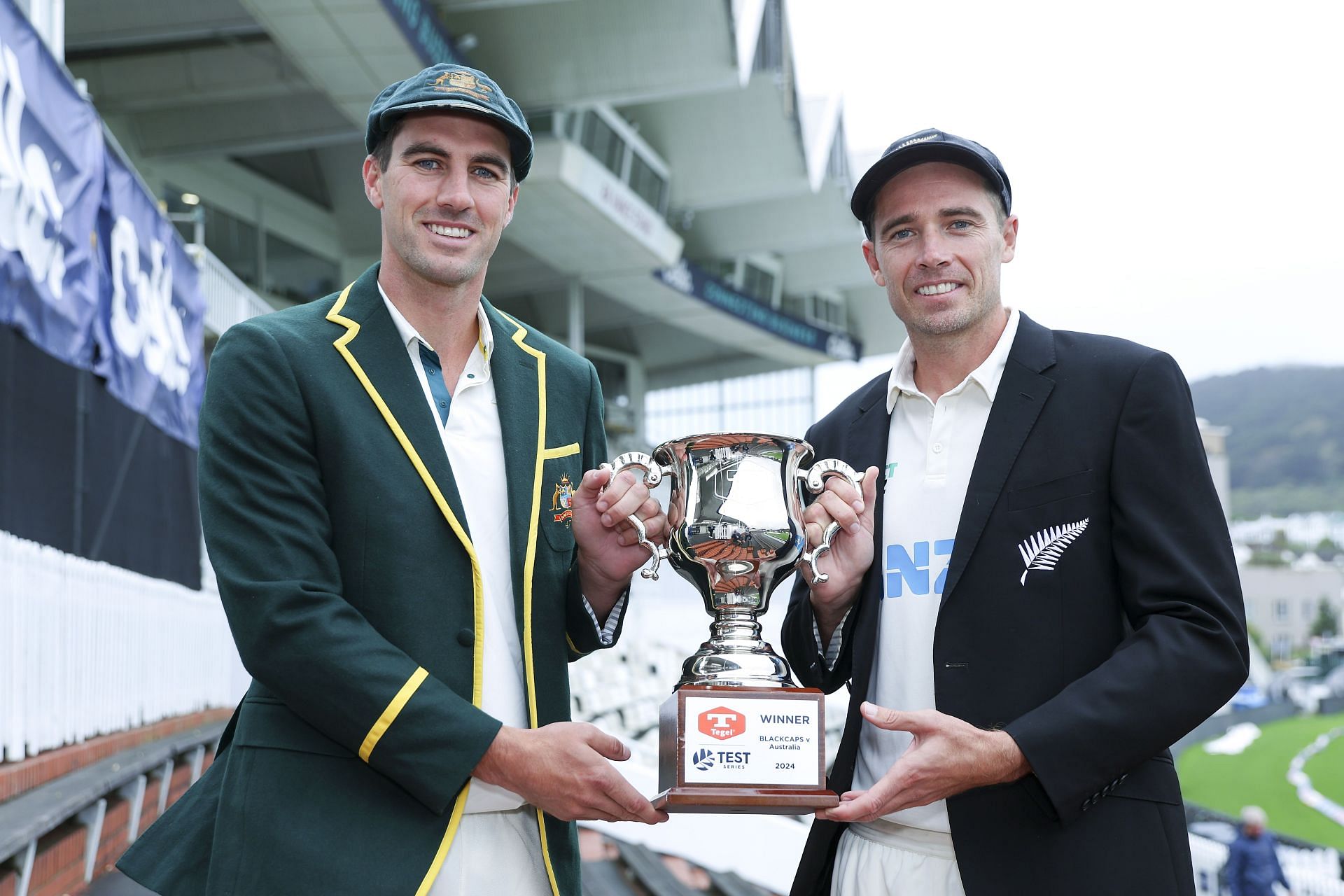 Pat Cummins and Tim Southee are going head-to-head as captains (Image: Getty)