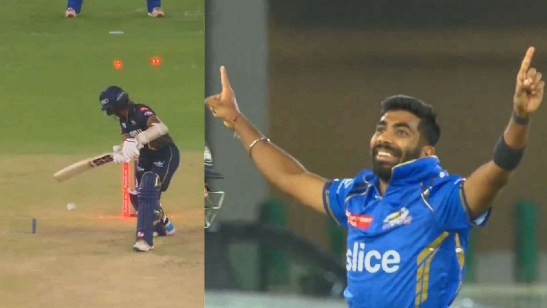 Snippets from Jasprit Bumrah cleaning up Wriddhiman Saha with a magnificent yorker