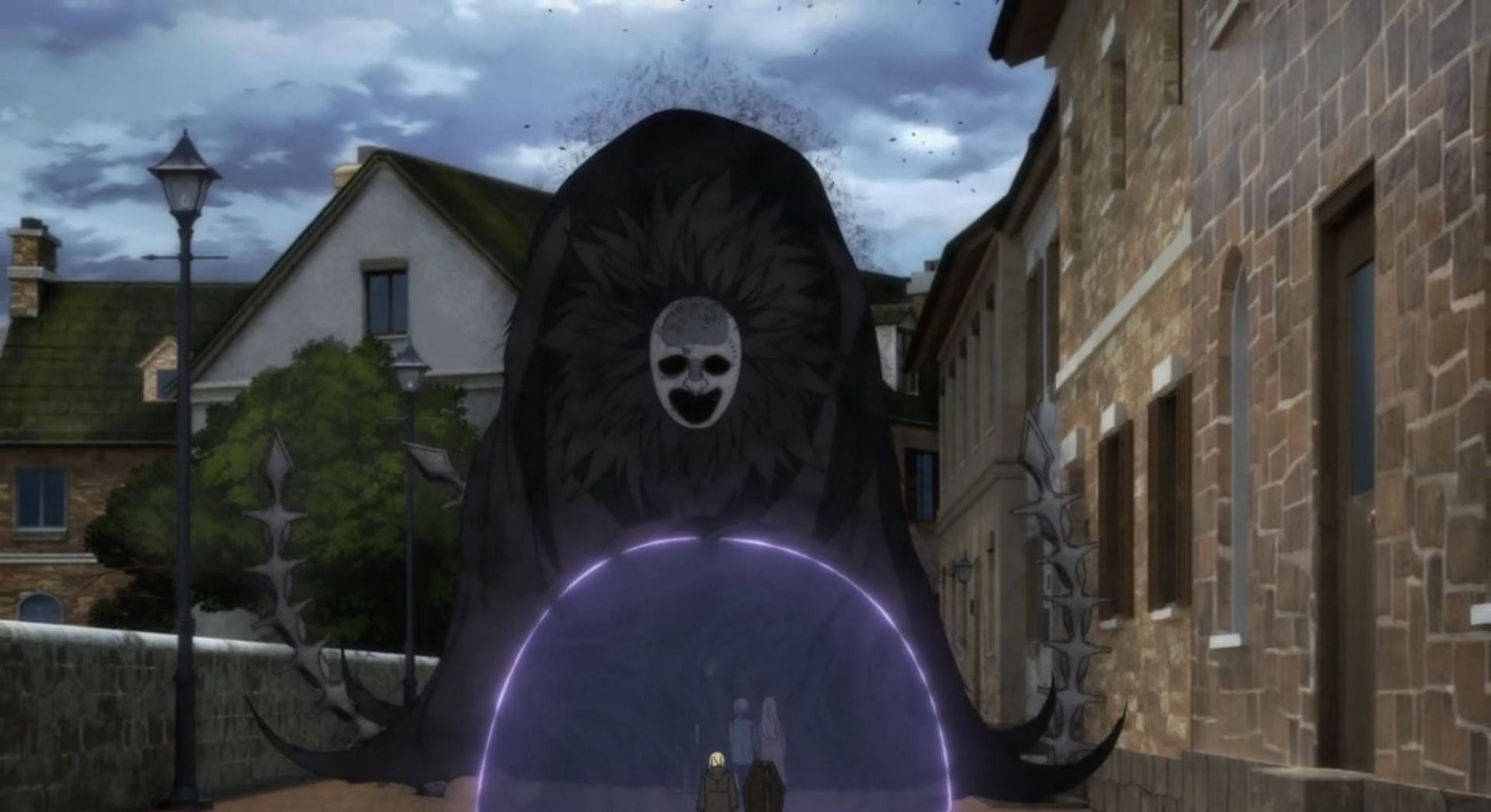 The monster saves Falvell in the episode (Image via Yokohama Animation Lab)