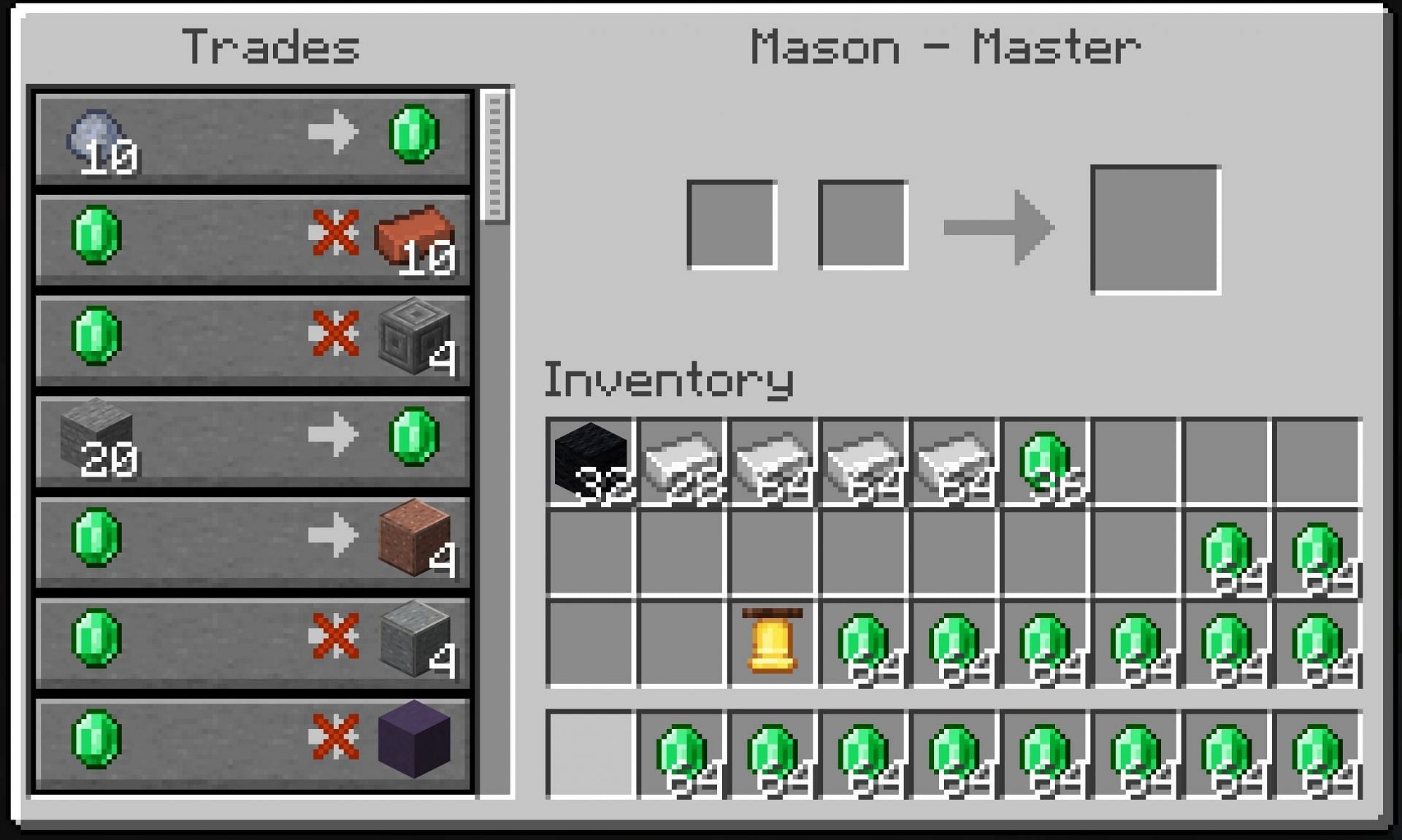 The mason&#039;s trades are great for stone-based builders (Image via Mojang)