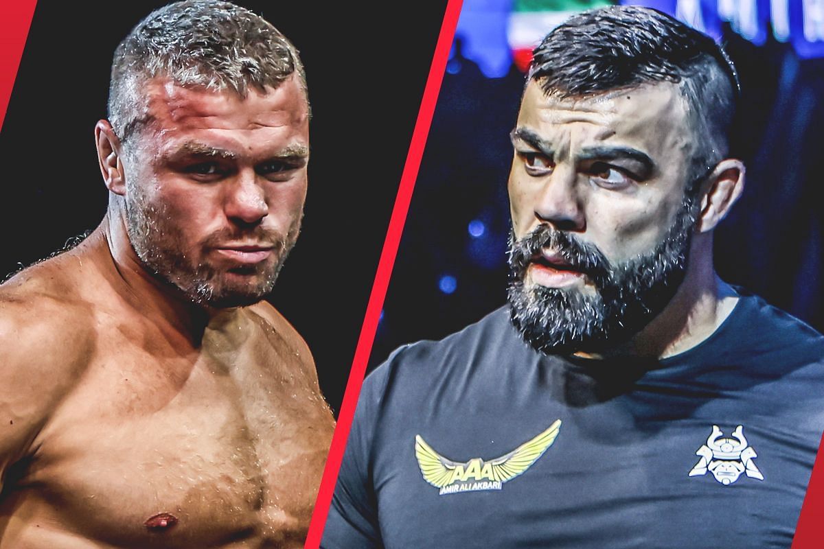 Anatoly Malykhin (L) says Amir Aliakbari (R) is a hot favorite to challenge him for the heavyweight belt. -- Photo by ONE Championship