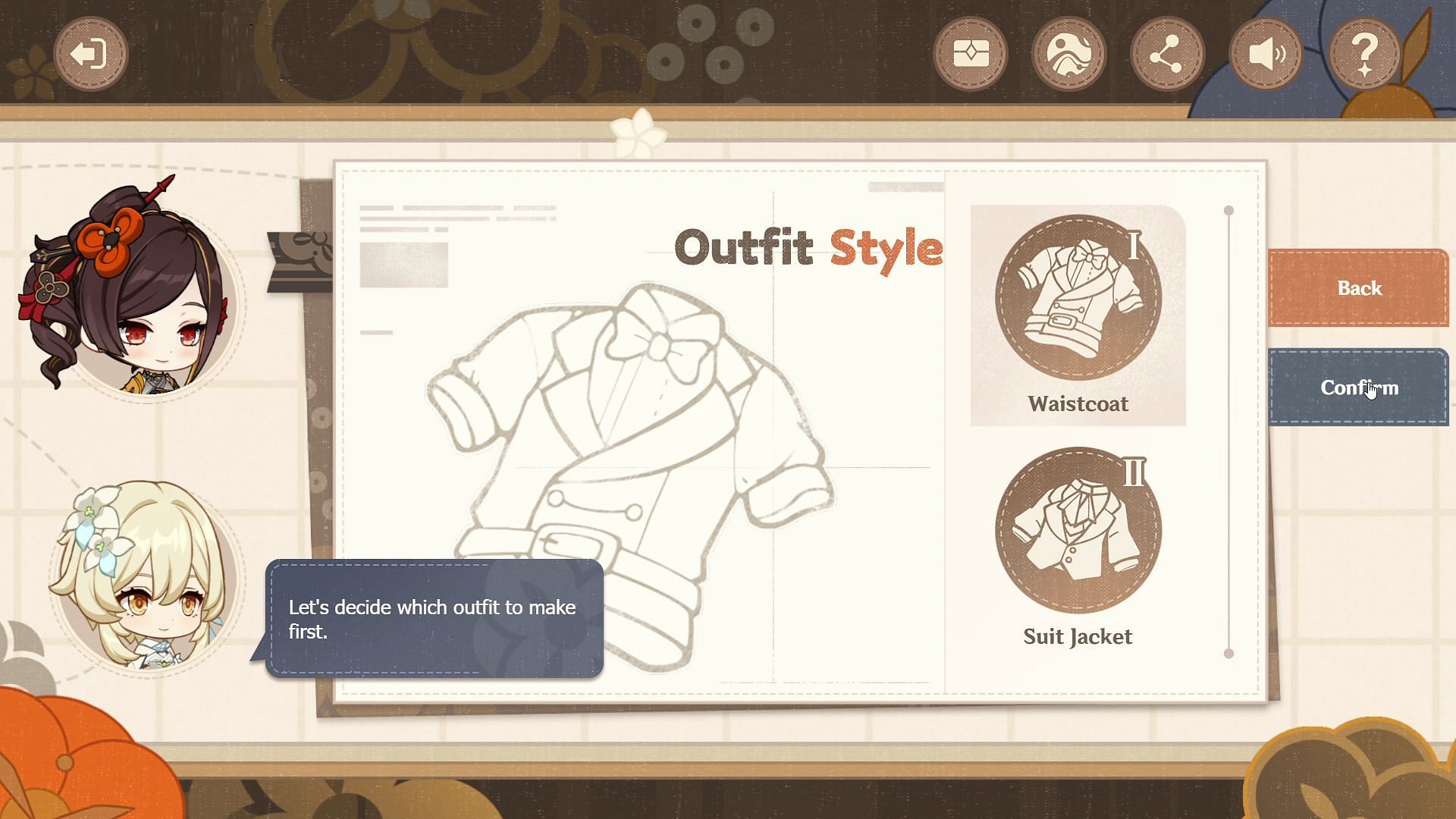 Select the outfit style (Image via HoYoverse)