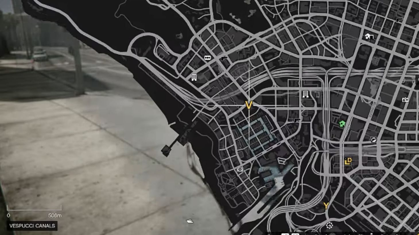 Return to this location after each mission to start the next one. (Image via YouTube/GTA Series Videos)