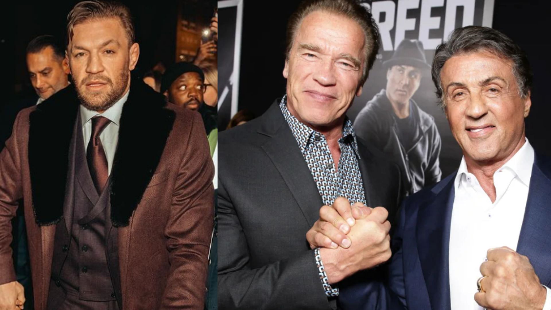 Conor McGregor (left) wants to emulate careers of Arnold Schwarzenegger and Sylvester Stallone (right) [Images courtesy of @thenotoriousmma &amp; @schwarzenegger on Instagram]
