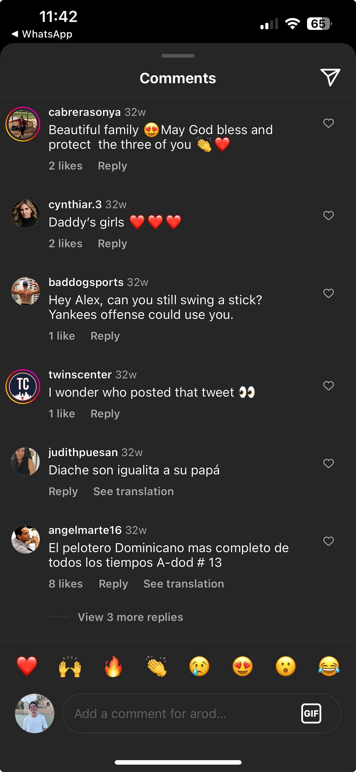 IG comments