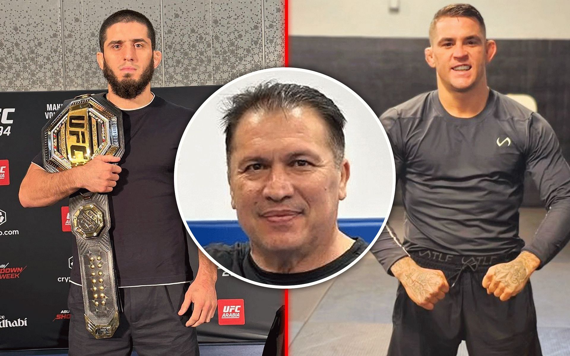 Javier Mendez weighs in on a potential Islam Makhachev vs Dustin Poirier championship fight. [Image courtesy: @islam_makhachev, @dustinpoirier and @akajav on Instagram]