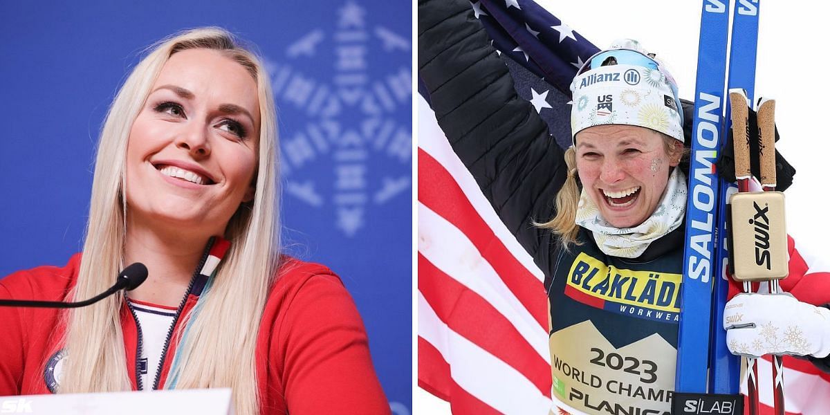 Lindsey Vonn congratulates Jessie Diggins on winning World Cup overall title