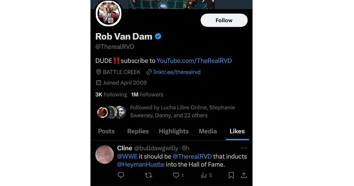 RVD likes a fan&#039;s post