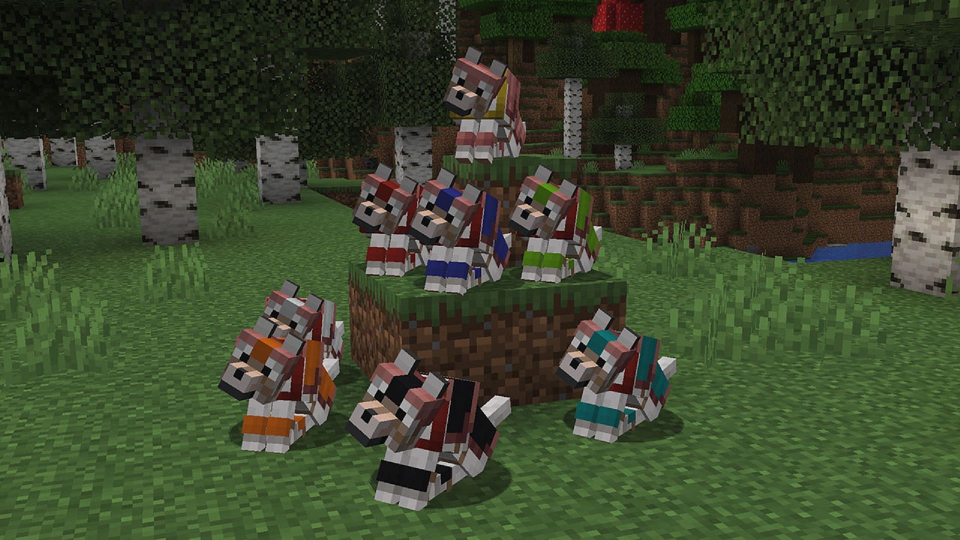 Wolf armor has become even more expressive in this Minecraft Preview (Image via Mojang)