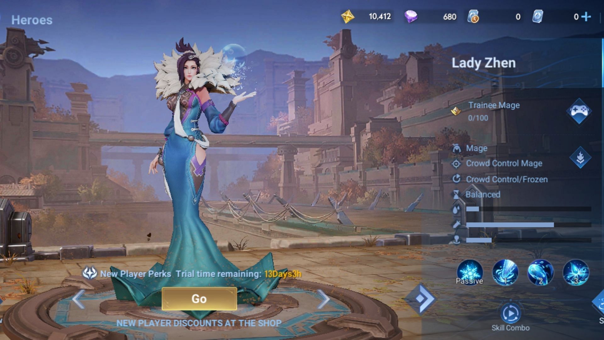 Capable of freezing enemies, Lady Zhen is one of the best Mages for beginners in Honor of Kings (Image via Level Infinite)