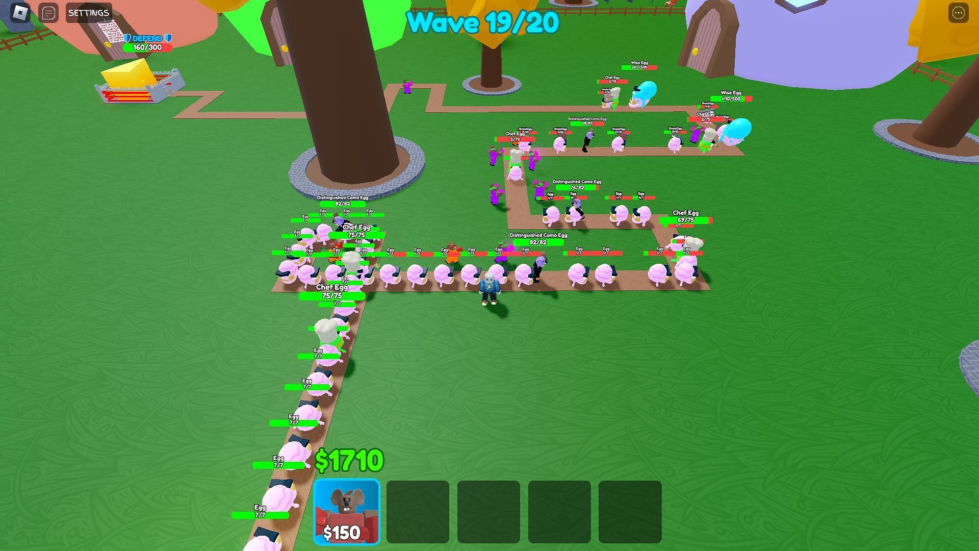 Approaching the end of The Hunt in Cheese TD (Image via Roblox)