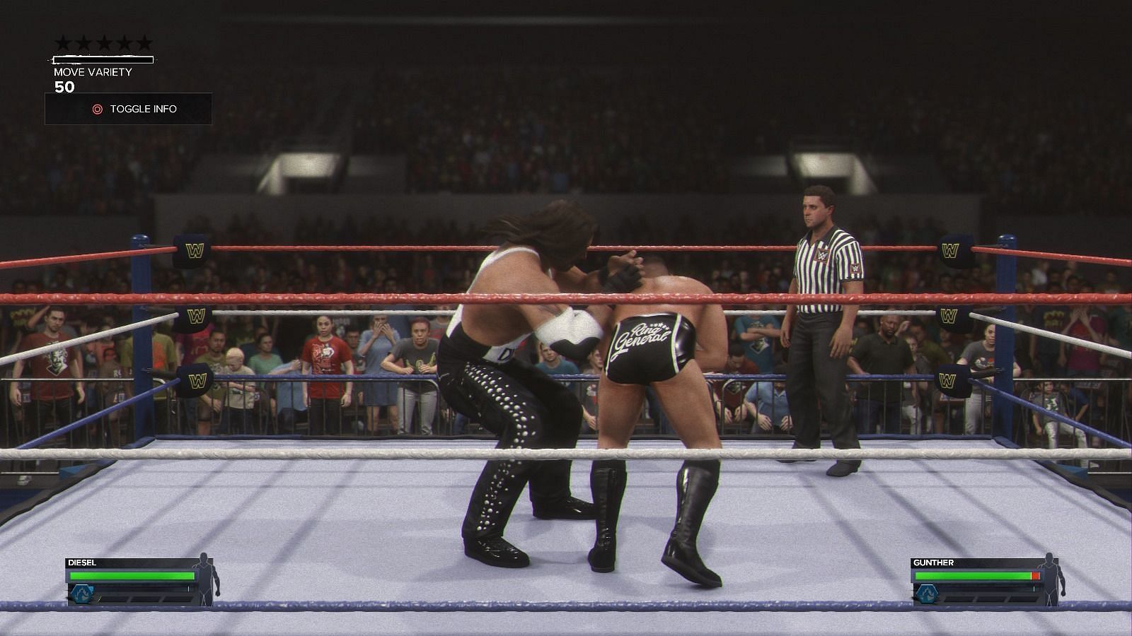 Diesel vs Gunther (Image via WWE 2K24/2K Games)