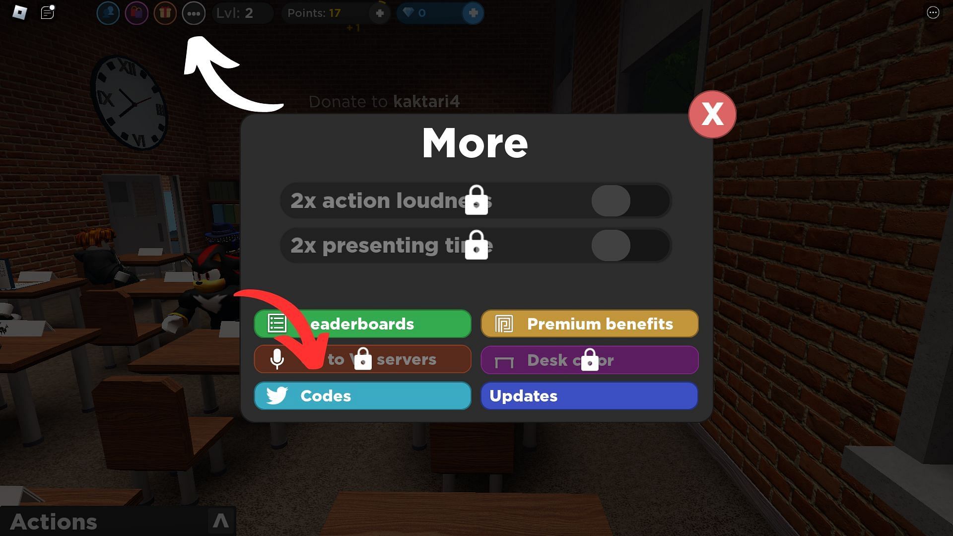 How to redeem codes for The Presentation Experience (Image via Roblox and Sportskeeda)