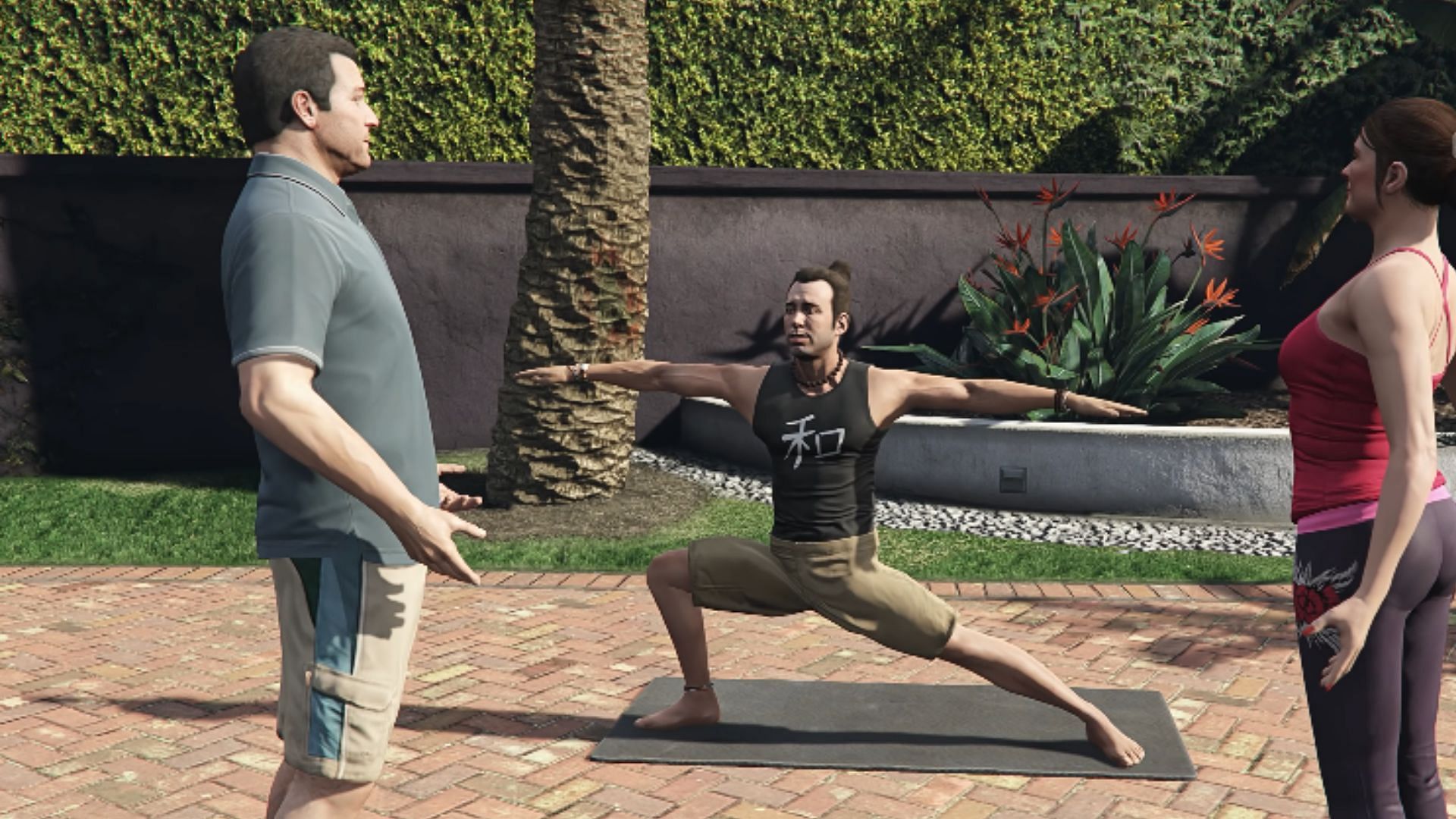 A screenshot from Did Somebody Say Yoga? (Image via YouTube/GTA Series Videos)