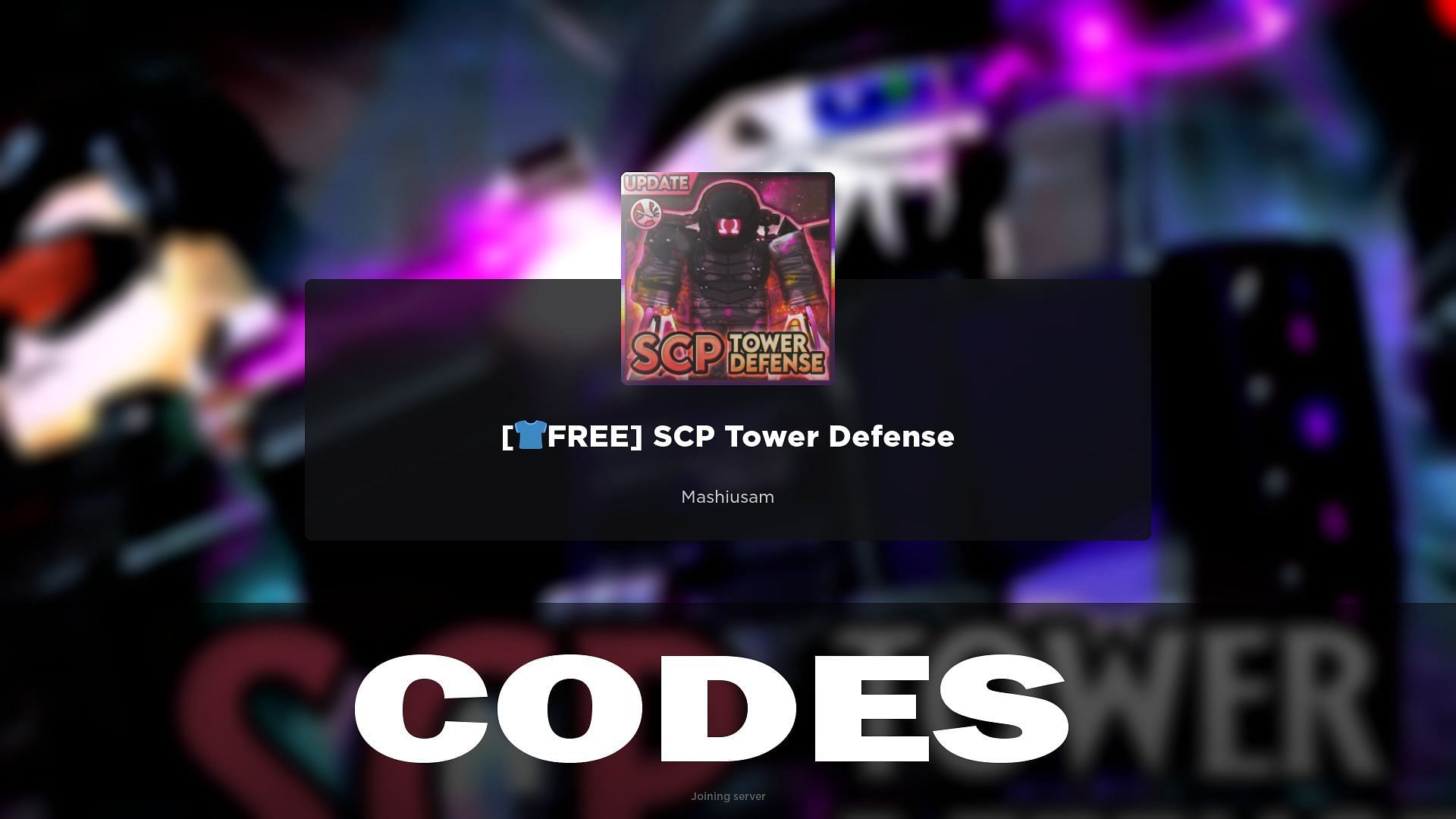 Redeem codes for SCP Tower Defense