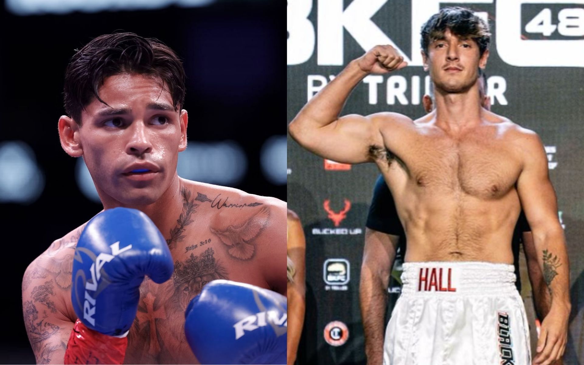 Bryce Hall (right) fires back at Ryan Garcia