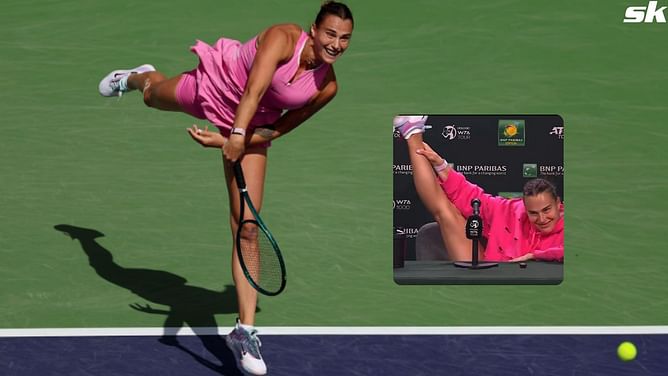 WATCH: Aryna Sabalenka hilariously shows off her flexibility with impromptu split during Indian Wells press conference