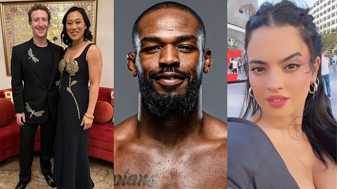 "Looking fly AF" - Nina Marie Daniele, Mackenzie Dern, Jon Jones, and fans react to Mark Zuckerberg and his wife attending Indian pre-wedding ceremony