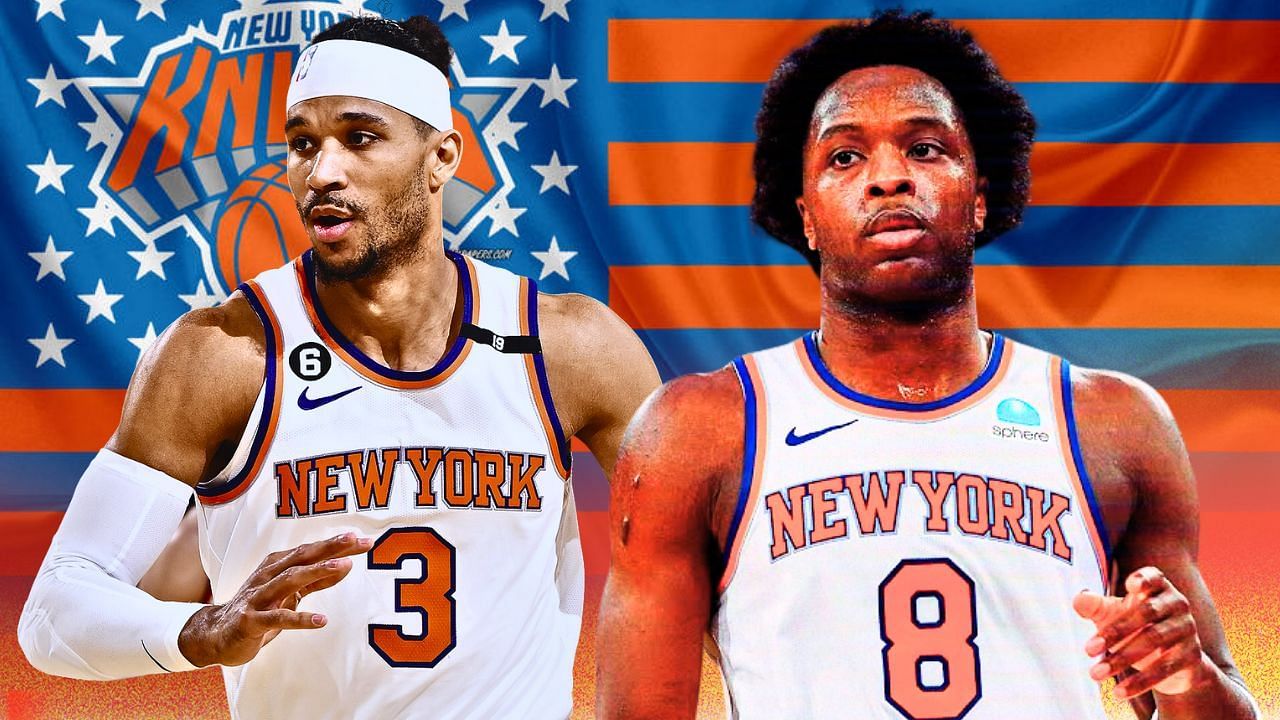 Josh Hart (L) has a hilarious take on the return of OG Anunoby (R) to the New York Knicks