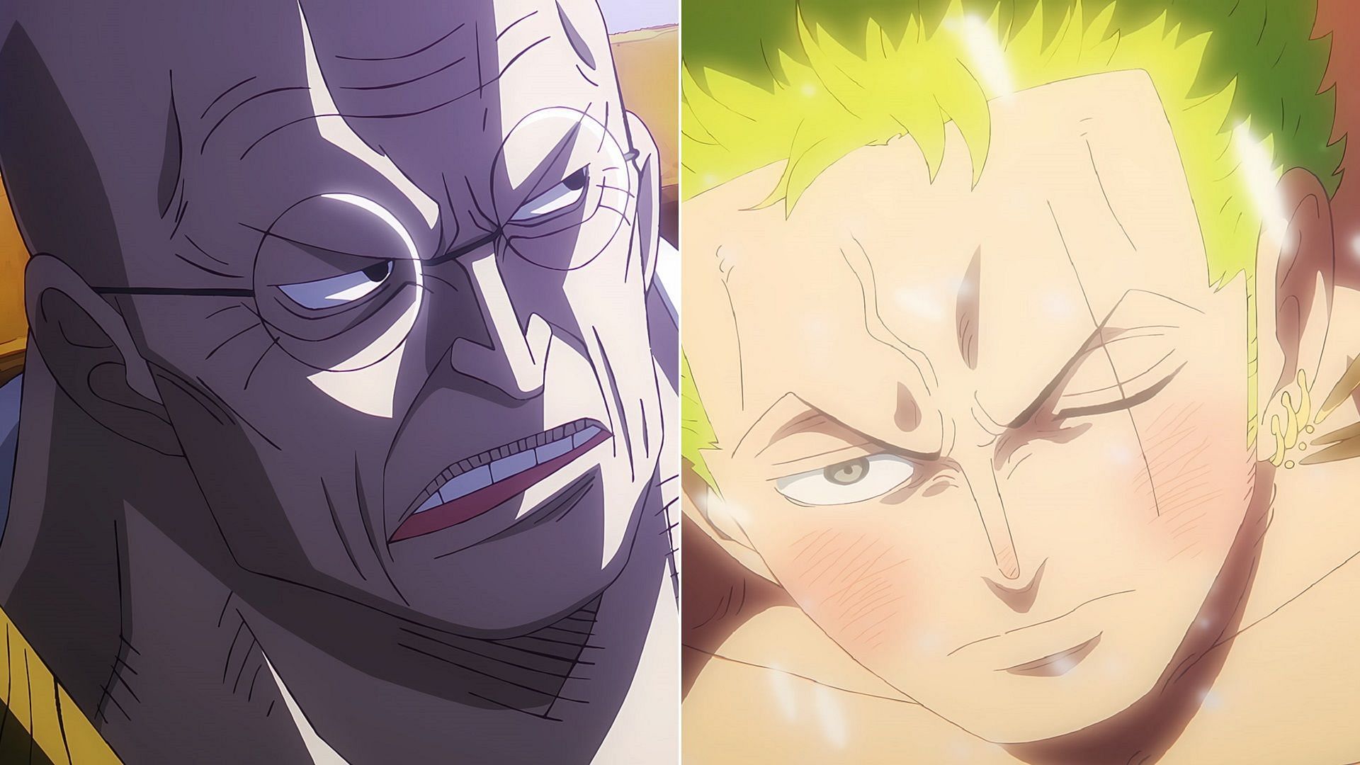 Saint V. Nusjuro and Roronoa Zoro are two of the strongest swordsmen in One Piece (Image via Toei Animation)