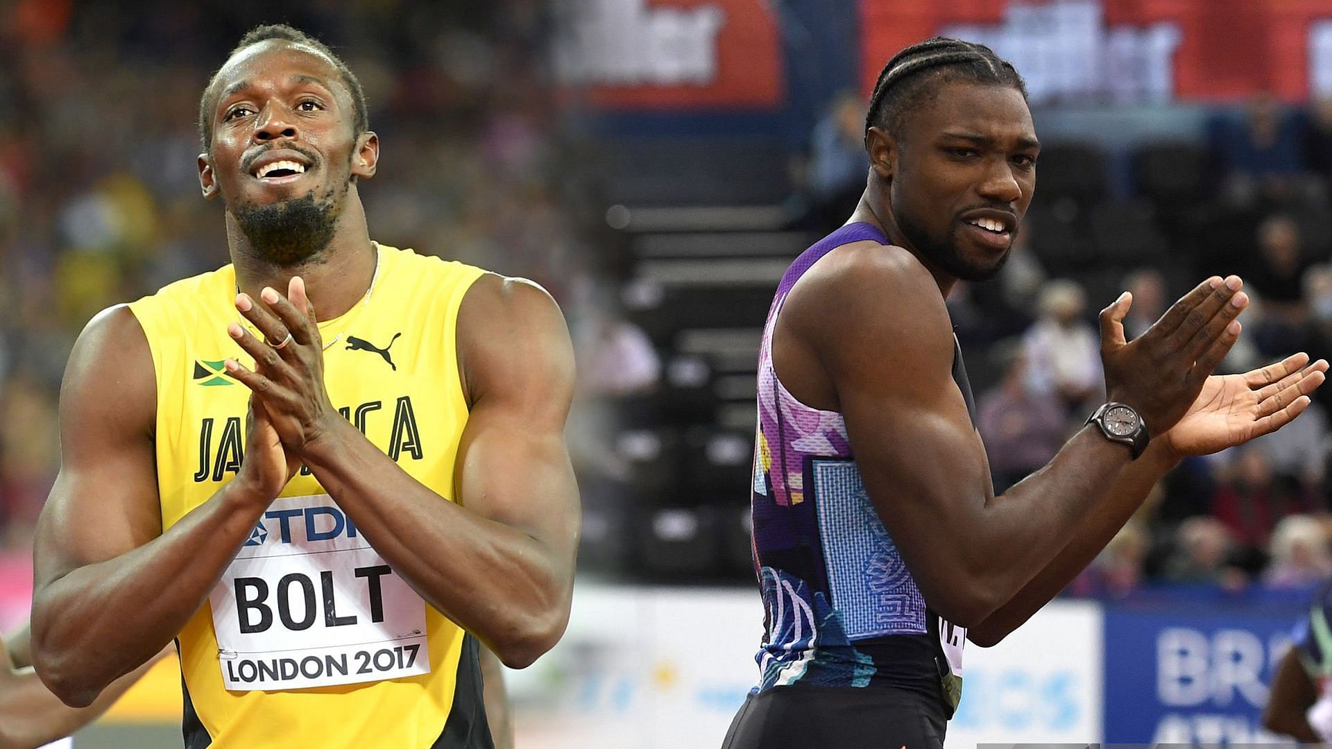 Noah Lyles and Usain Bolt (Image via Getty)