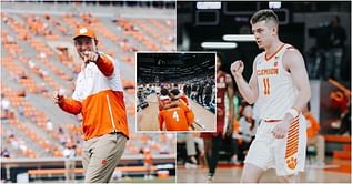 WATCH: Clemson football HC Dabo Swinney rings up Joe Girard III after Tigers’ Sweet 16 win over Arizona in March Madness 2024