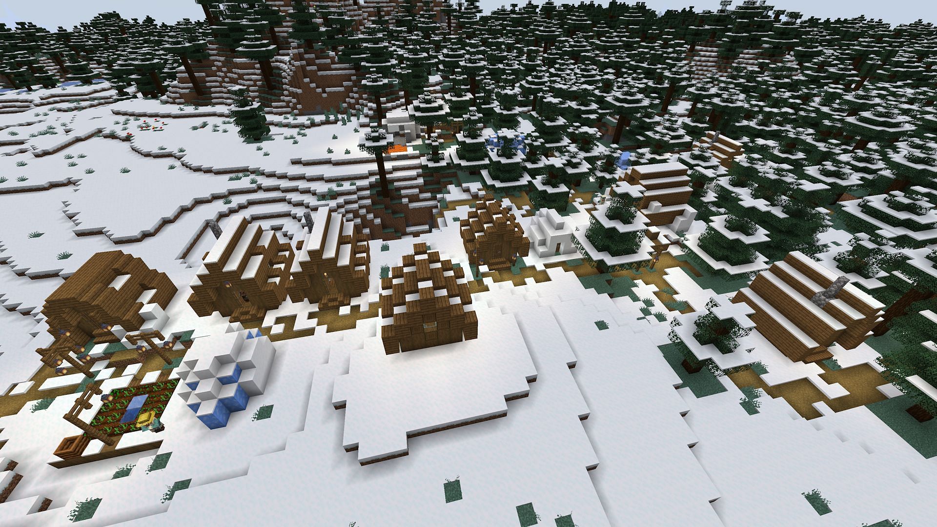 The village nearest spawn might not have a basement igloo, but it still has loot (Image via Mojang)