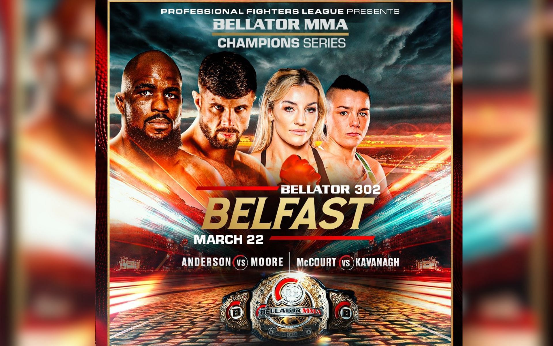 Bellator announces major changes to Belfast card, one title fight added [Image courtesy: @BellatorMMA - X]