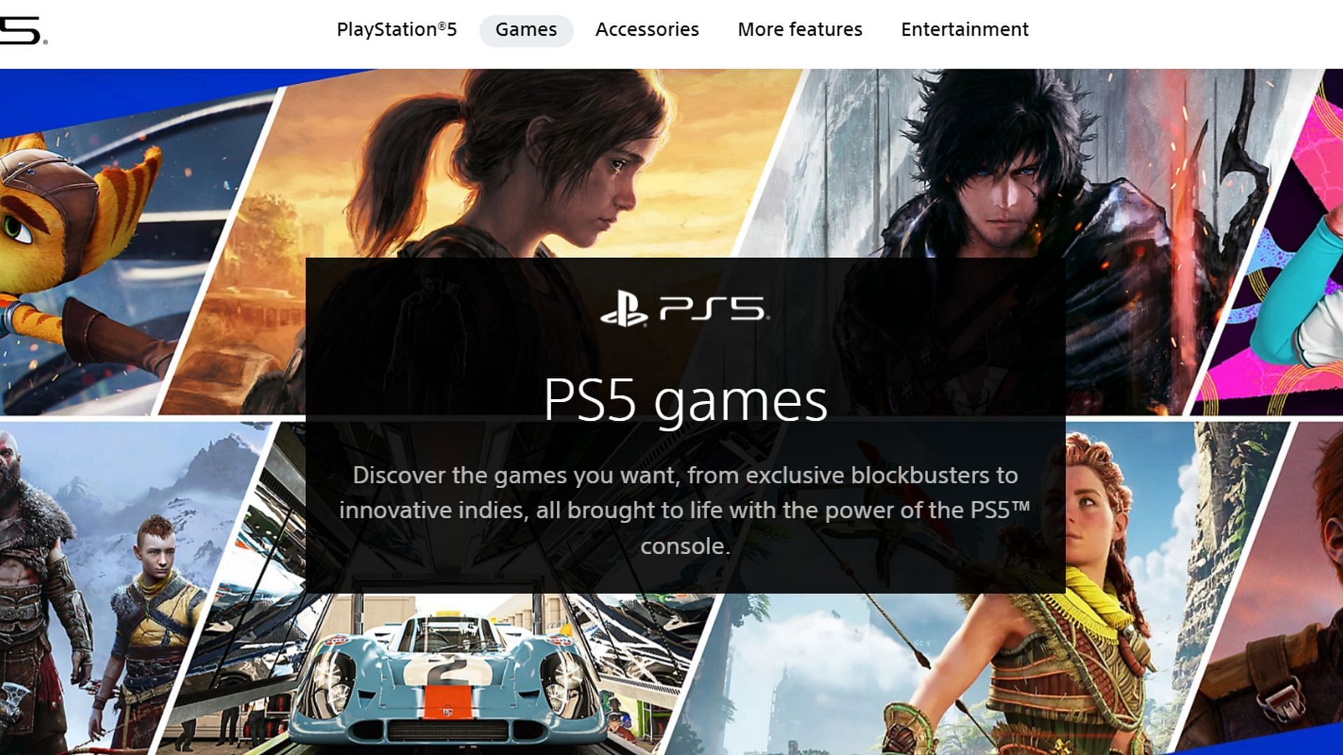 PlayStation 5 online has a large variety of digital-only games. (Image via PlayStation)