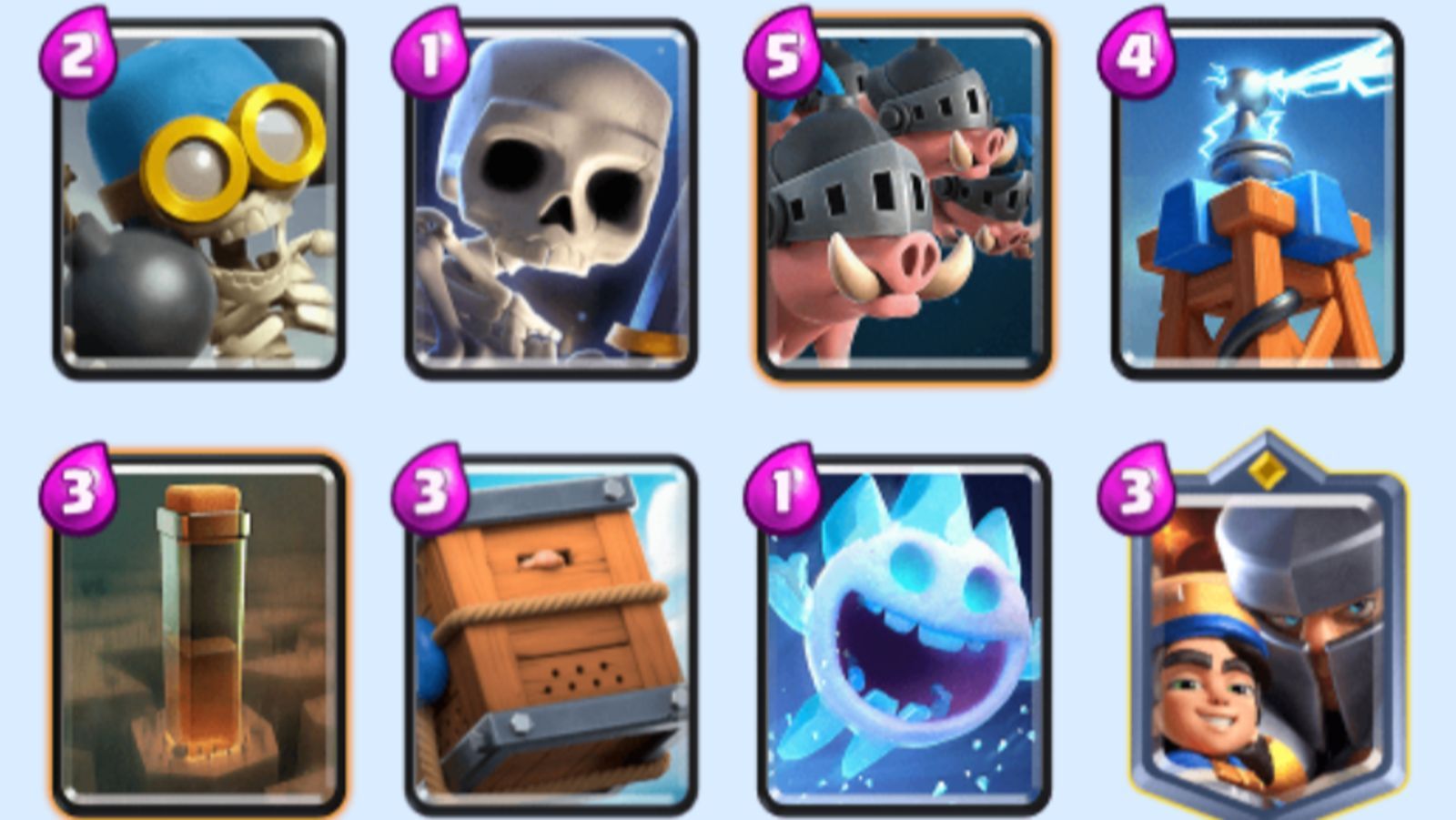 Bomber-Ice Spirit deck (Image via Supercell)